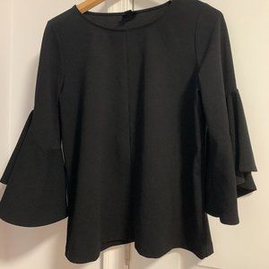 Worthington (petite M) black blouse, drape sleeves